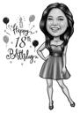 18th Anniversary Birthday Caricature