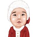 Рождественская карикатура малыша: цифровой стиль
