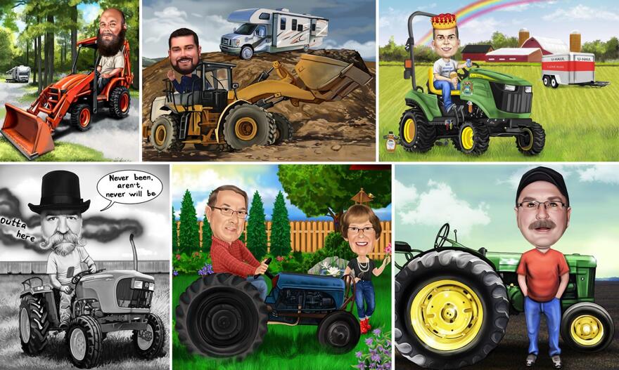 Traktor-Karikatur