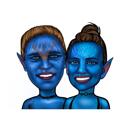 Caricatura personalizada de casal para Halloween