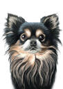 Portret personalizat de desene animate Chihuahua desenat manual în stil colorat din fotografie