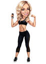 Woman Coach Full Body Caricature from Photos for Custom Trainer Gift