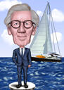 Cadeau caricature de patron en vacances