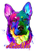 Two+Pets+Memorial+Portrait+in+Monochrome+Watercolor+Style