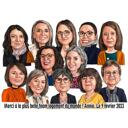 Dessin de caricature de groupe d'entreprise