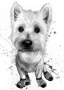 Portrét celotělového psa: Uhlový styl