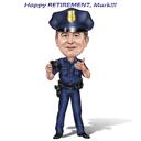 Regalo de caricatura de oficial de policía jubilado