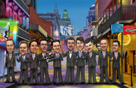Caricature des garçons d'honneur de Las Vegas