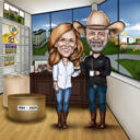 Caricature d'anniversaire de couple à partir de photos
