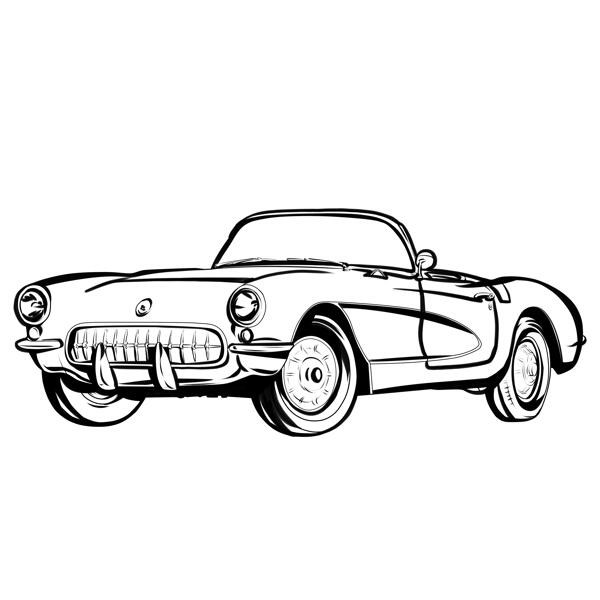 Kontūras karikatūra: automašīna no fotoattēla