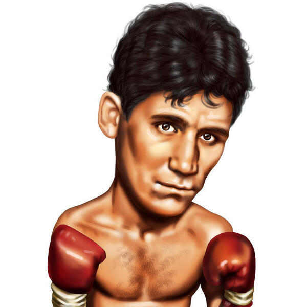 Özel Boxer Hediyesi için Baş ve Omuzlarda Renk Stilinde Boks Karikatürü