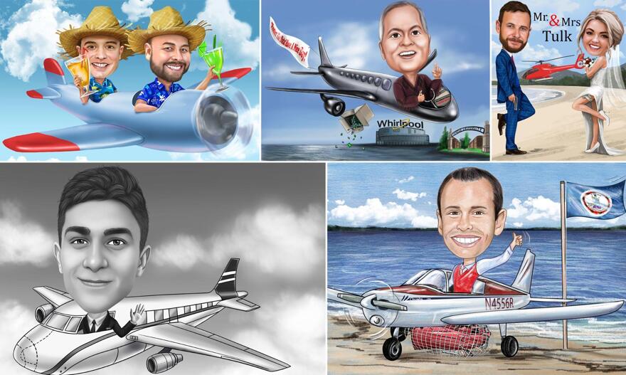 Caricature di aerei