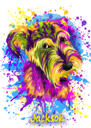Akvarel Delikat Pastel Fox Terrier Karikaturportræt fra Fotos