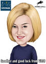 Caricatura del dipendente con logo aziendale