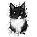 Aquarel hondenkarikatuur van een foto