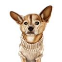 Köpek Severler Hediyesi için Fotoğraflardan Renkli Stilde Özel Köpek Karikatürü