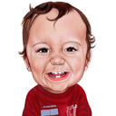 Portret de desene animate cu caricatură pentru bebeluș dulce din fotografii