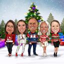 Corporate Team Christmas Caricature