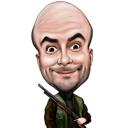 Hunter-Cartoon-Porträt vom Foto