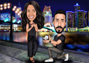 propuesta de caricatura en la playa