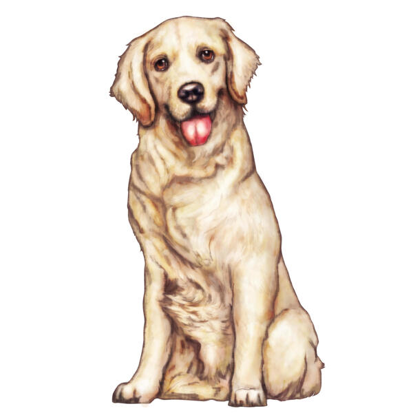 Luonnollinen akvarellityylinen koiran muotokuva valokuvista ilman roiskeita taustalla