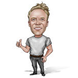 Grote hoofd cartoontekening van foto