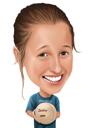 Custom Netball Player Cartoon Caricature in Color Style from Photo