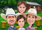Family Group Caricature
