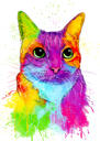 Cat Art: Vlastní akvarel Cat Painting