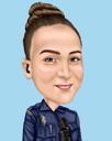 Policewoman Caricature Drawing