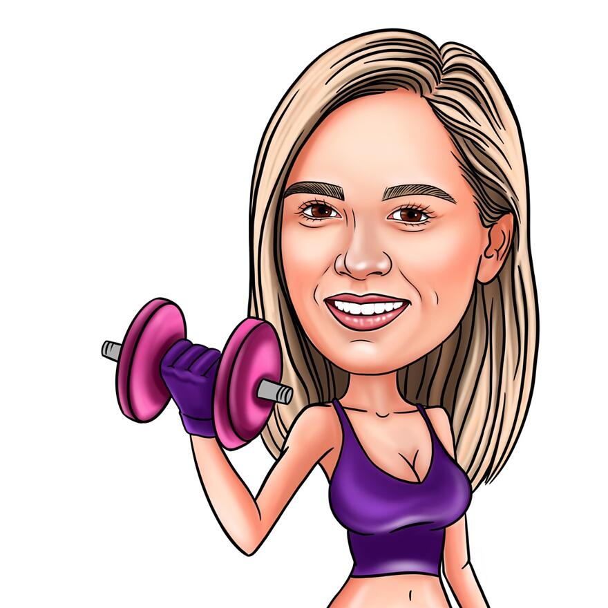 Personal Trainer Gift Custom Portrait as Cartoon Character / Gift for  Trainer / Trainer Thank You / Fitness Coach / Gym Trainer Gift 