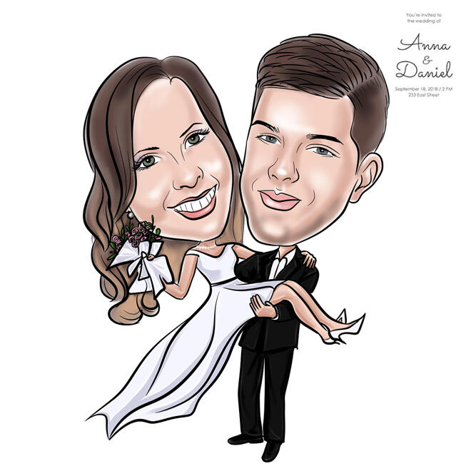 Wedding Cartoon for Save the Date Card