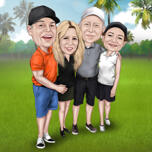Golf en grupo de cuerpo completo