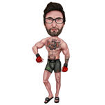 Caricature de boxeur complet du corps