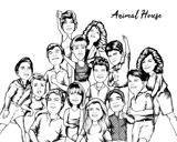 Outline Group Caricature Drawing
