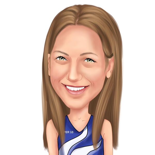 Netball Player Cartoon Portrait