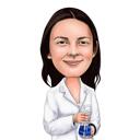 Caricatura di un tecnico chimico per un regalo medico