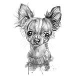 Söpö hiilenharmaa chihuahua-muotokuva akvarellityylillä valokuvista