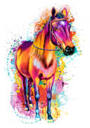 Watercolor+Graphite+Horse+Portrait+from+Photos