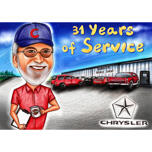 Custom Person Retirement Gift Caricature in Color Style from Photos