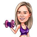Fitnesskarikatuur: sportieve digitale cartoon