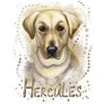 Pastel Watercolor Dog Painting with Name