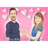 Anniversary Couple Cartoon from Photos with Romantic Background
