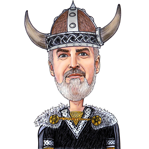 Ridder Viking-karikatuur in gekleurde stijl