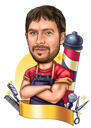 Caricatura de Barbeiro: Presente Personalizado para Cabeleireiro