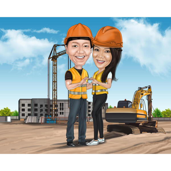 Construction Couple Drawing