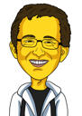 Yellow Face Cartoon with Background
