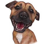 Boxerhundkarikaturportræt fra fotos