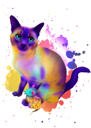 Estilo de aquarela de retrato de gatinho a partir de fotos
