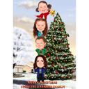Christmas Tree Family Caricature